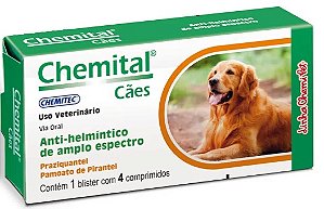 Chemital Cães 04 Comprimidos