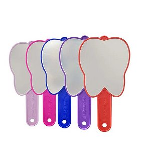 ESPELHO DE MAO FORMATO DE DENTE ROSA PINK LYSANDA