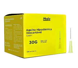 AGULHA 13x0,30MM 100UN MEDIX