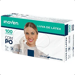 LUVA PROCED LATEX C/ PO TAM P INOVEN