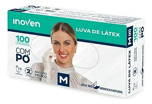 LUVA PROCED LATEX C/ PO TAM M INOVEN