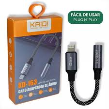 Cabo Adaptador de Áudio Lightning/IPHONE, Para P2 Kaidi KD-163
