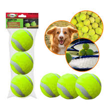 Kit 3 Bolinhas Tênis Brinquedo para Cães Savana Pet - 03 Bolas estilo tênis para cachorro