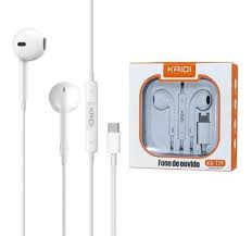 Fone de Ouvido Tipo-C com Microfone Botões usb-c Kaidi KD-729