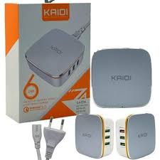 Hub Carregador Tomada Kaidi 6 Usb Turbo Auto Id 7A Celular