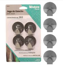 Jogo De Ganchos Em Inox 4 Pçs Western Home