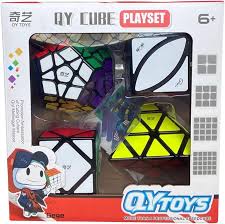 Kit Cubo Mágico Qiyi Pyraminx + Megaminx + Skewb + Leaf