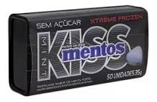 Mentos Kiss bala lata sem açúcar menta forte 35g