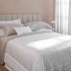 Jogo de Cama King/Queen 400 Fios Buddemeyer Luxus Argento 100% Algodão Penteado Bege Antique 4 peças