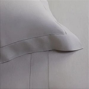 Kit Capa p/ Edredom Queen Linho Buddemeyer Luxus Linó Prata 3 peças