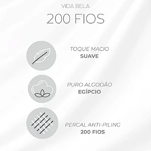 Lençol de Elástico solteiro 200 Fios Vida Bela