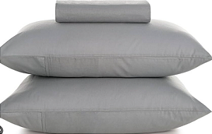 Lençol Casal com Elástico e Fronhas Percal 100% Algodão Matiza Cinza