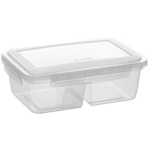 Pote Para Alimentos Marmita Com Travas Divisória 1,25Litros Jaguar 3310