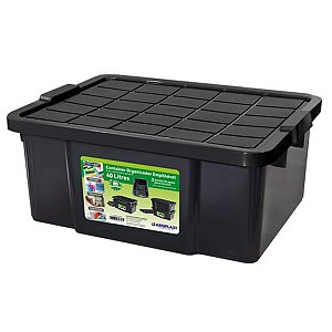 Caixa Organizadora Multiuso Preta 40 Lts Empilhável C/Tampa 25888PM Arqplast