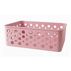 Cesto Organizador Decorativo Multiuso P 19X13,8X6,5Cm Rose USUAL 612