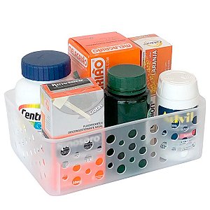 Cesto Organizador Multiuso P 19X13,8X6,5 Cm Translucido  USUAL 753