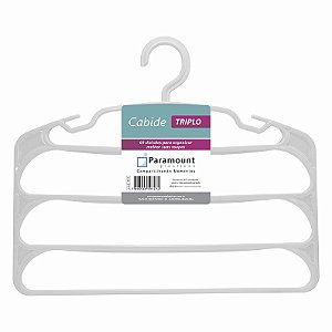Cabide Triplo Organizador de Roupas  Para Cabideiro Branco 1914 Paramount