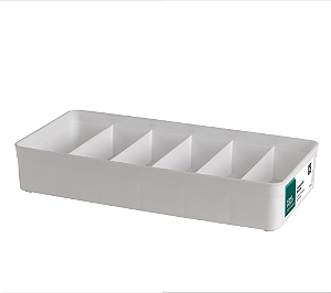Organizador Plástico Multiuso Divisórias 35x10x7CM Branco 1840 PARAMOUNT