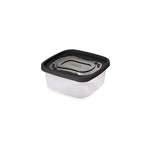 Pote de Alimentos Quadrado Com Tampa 1,1 Litro Transparente 	013865 Plasútil