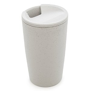 Copo Térmico Em Bambu Parede Dupla Com Tampa Branco 500ml 2689  Lyor