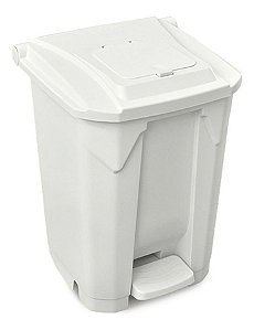 Lixeira 60 Litros Com Roda e Pedal Com Tampa Click  Branca 25754PM Arqplast
