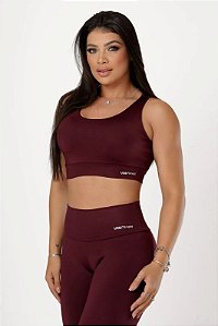 Top com Bojo Básico Acabamento em Dry - Cor Vinho