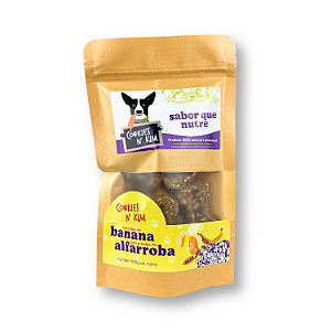 Petiscos Naturais para Cachorros - Sabor Banana com Alfarroba | Cookies N' Kim