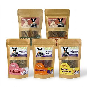 Kit Degustação Petiscos Naturais - 5 Pacotes - Cookies N' Kim