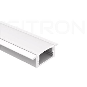 Perfil 17x7mm  Embutir 2 Metros Alumínio P/ Fita Led