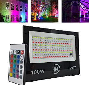 Refletor LED 100W RGB IP67 com Memoria