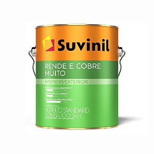 Tinta Acrílica Rende e Cobre Muito Standard Fosco Interno e Externo 3,6L Suvinil