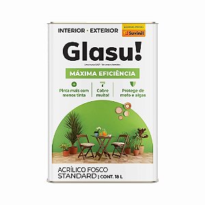 Tinta Acrílica Fosca Máxima Eficiência Lata 18L Glasu