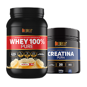 Whey 100% Baunilha 900g + Creatina Pura 300g