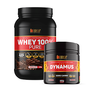 Whey 100% 900g Pote + Pré Treino Dynamus 250g