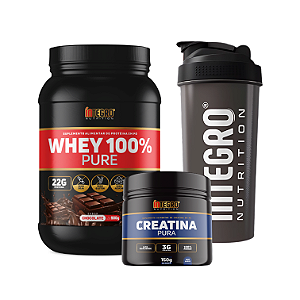 Whey 100% 900g Pote + Creatina 150g + Coqueteleira 600ml