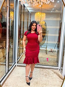 Vestido sereia com manga 1650