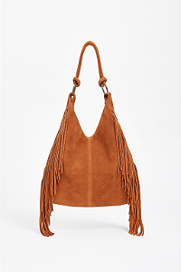 BOLSA BOHO SACOLA EM COURO CAMURÇA | LAUREN