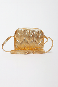 BOLSA CROSSBODY METALIZADA EM COURO LEGÍTIMO | MAJU