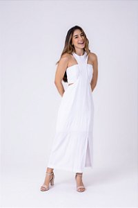 Vestido midi em alfaiataria com top