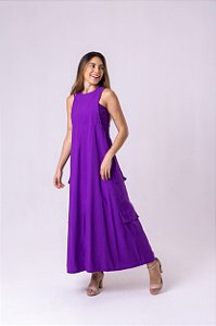 Vestido longuete em alfaiataria com top.