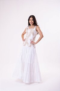 Vestido cambraia com bordado