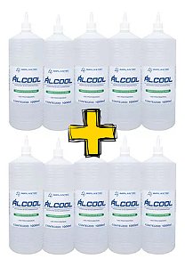 Kit 10 Álcool Isopropílico 99,8% Eletrônicos Circuitos 1l