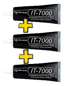 3x Cola Multiuso Preta It-7000 110ml Implastec T7000 T-7000