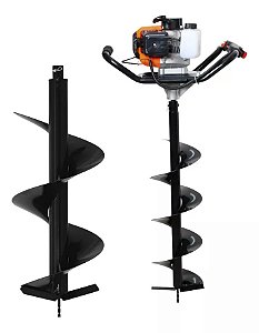 Perfurador de solo a gasolina 52cc com broca 80x20cm e 80x30cm Marca Tssaper Modelo PS52CC-5