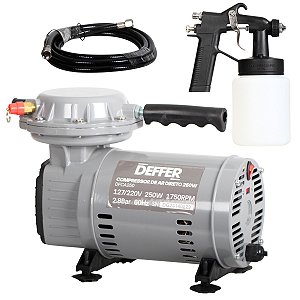 Compressor de ar direto 250w Deffer Modelo DFCA250 Bivolt C/ chave seletora