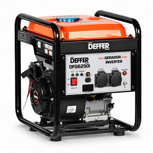Gerador a Gasolina Inverter 6kva Partida Manual Marca Deffer, Modelo DFG6250i