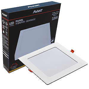 Painel Plafon Embutir Avant BR 3000K 18W 22x22cm