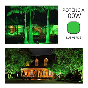 REFLETOR SLIM AVANT IP65 VERDE 100W 14X17CM