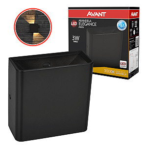 Arandela Avant Elegance 3000K Preto 4W 5x12x12cm