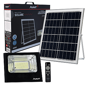 Refletor Solar Avant IP65 6500K com Sensor de Presença 60W 23x18cm